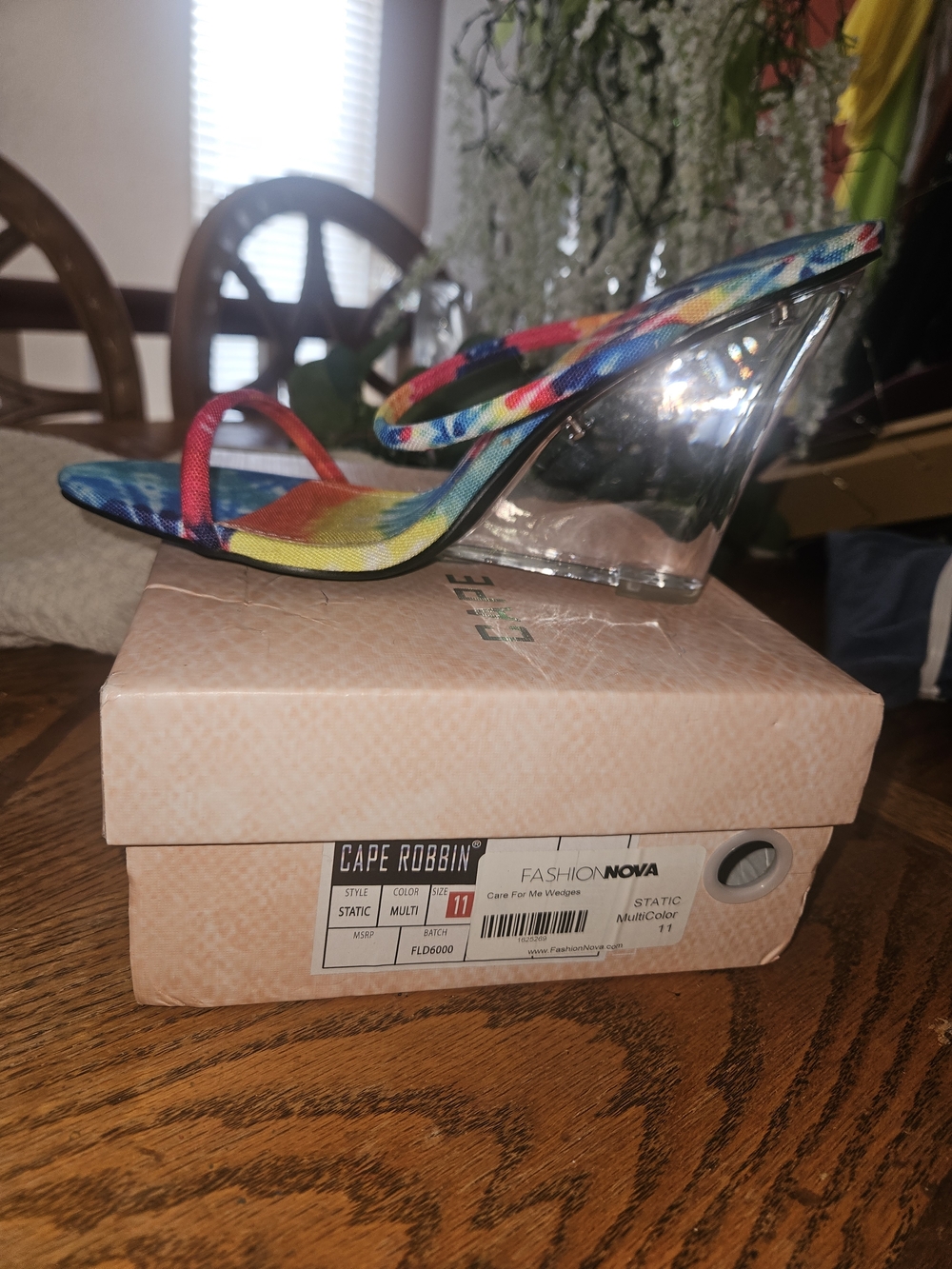 Cape Robbin Multicolor Tie-Dye Wedge Sandals